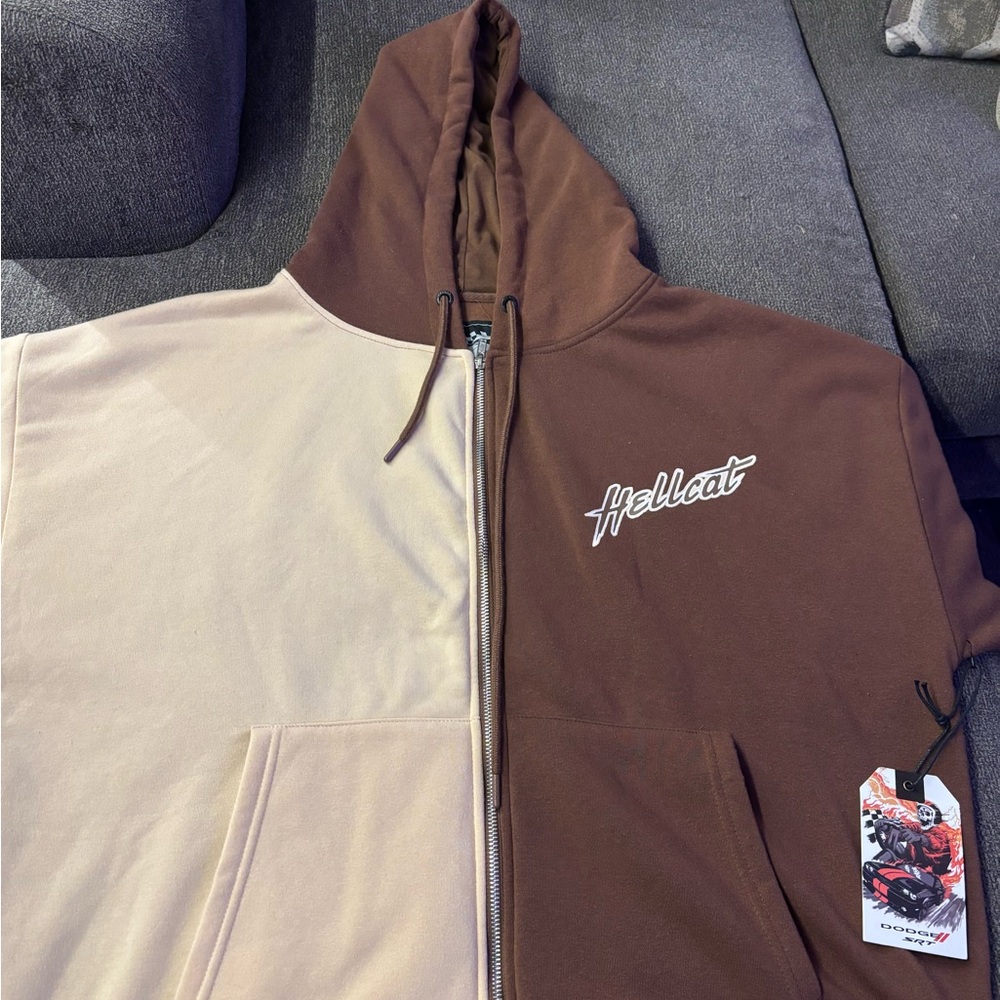 Hellcat Brown and Cream Hoodie